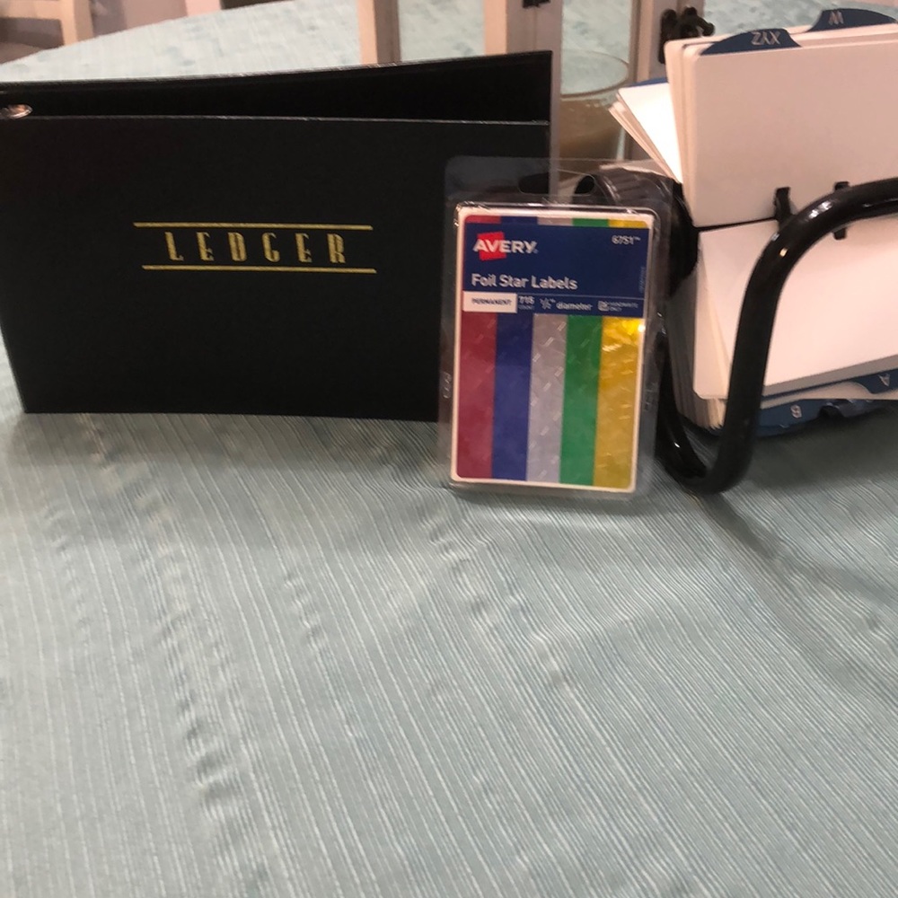Rolodex calendar,ledger ,star labels office